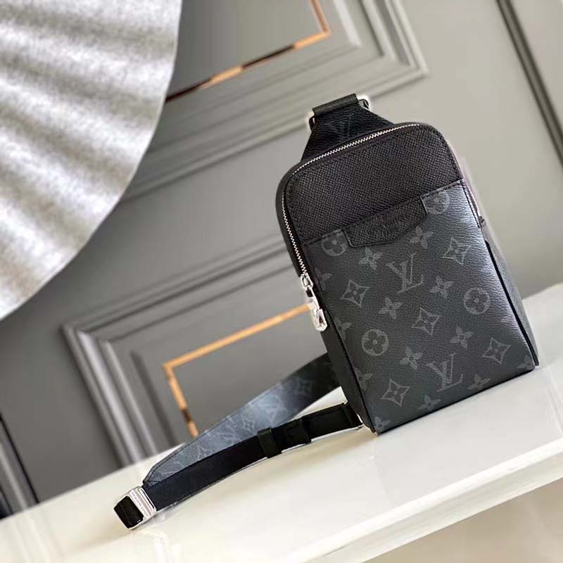 Louis Vuitton Duo Sling Bag Black in Monogram Coated Canvas/Taiga Cowhide  Leather with Palladium-tone - US