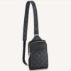 Louis Vuitton LV Unisex Outdoor Sling Bag Black Coated Canvas Cowhide Leather