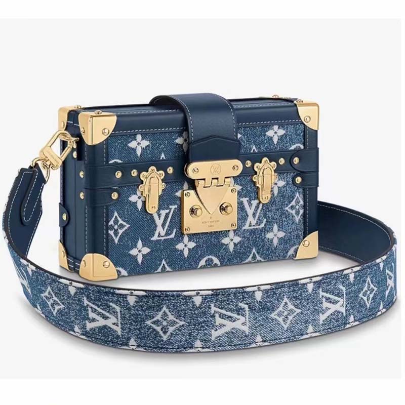 Louis Vuitton Petite Malle Monogram Blue Black - THE PURSE AFFAIR