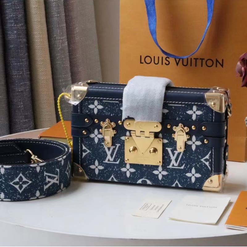 Louis Vuitton Petite Malle Damier Monogram LV Pop Blue in Calf Leather with  SIlver-tone - US