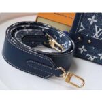 Louis Vuitton LV Unisex Petite Malle Box Handbag Blue Denim Monogram Canvas - immagine 8