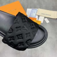 Louis Vuitton LV Unisex Pool Pillow Flat Comfort Mule Black Monogram (11)