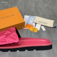 Louis Vuitton LV Unisex Pool Pillow Flat Comfort Mule Fuchsia Pink Monogram (1)