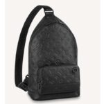 Borsa a tracolla unisex Louis Vuitton LV Racer in pelle di vitello nera Monogram Shadow