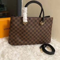 Louis Vuitton LV Unisex Riverside Tote Black Brown Damier Ebene Coated Canvas (1)