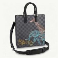 Louis Vuitton LV Unisex Sac Plat Cross Damier Graphite Coated Canvas (9)