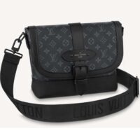 Louis Vuitton LV Unisex Saumur Messenger Monogram Eclipse Coated Canvas Black (2)