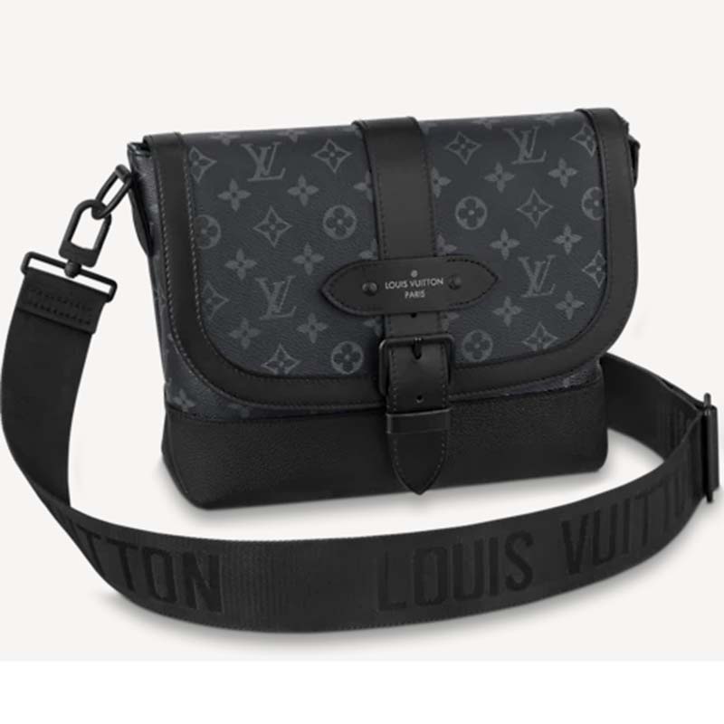 Louis Vuitton Monogram Eclipse Saumur Sling Bag - Black Messenger Bags,  Bags - LOU773223