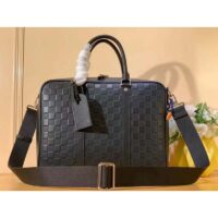 Louis Vuitton LV Unisex Sirius Briefcase Black Damier Infini Onyx Cowhide Leather (1)
