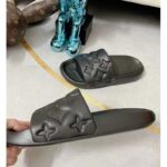 Louis Vuitton LV Unisex Waterfront Mule Black Monogram Embossed Rubber Waterproof - immagine 5