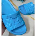 Louis Vuitton LV Unisex Waterfront Mule Blue Monogram Embossed Rubber Waterproof - Image 9