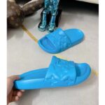 Louis Vuitton LV Unisex Waterfront Mule Blue Monogram Embossed Rubber Waterproof - Image 7