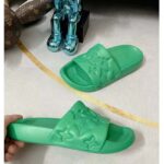 Louis Vuitton LV Unisex Waterfront Mule Green Monogram Embossed Rubber Waterproof - Image 7