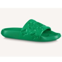 Louis Vuitton LV Unisex Waterfront Mule Green Monogram Embossed Rubber Waterproof (4)