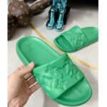 Louis Vuitton LV Unisex Waterfront Mule Green Monogram Embossed Rubber Waterproof - Image 5