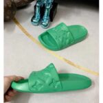 Louis Vuitton LV Unisex Waterfront Mule Green Monogram Embossed Rubber Waterproof - Image 8