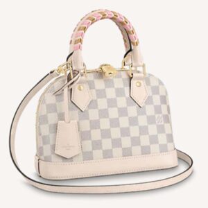 Louis Vuitton LV Women Alma BB Handbag Beige Damier Azur Coated Canvas