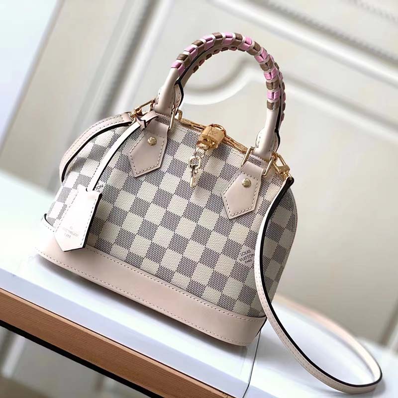 Louis Vuitton LV Women Alma BB Handbag Beige Damier Azur Coated Canvas -  LULUX