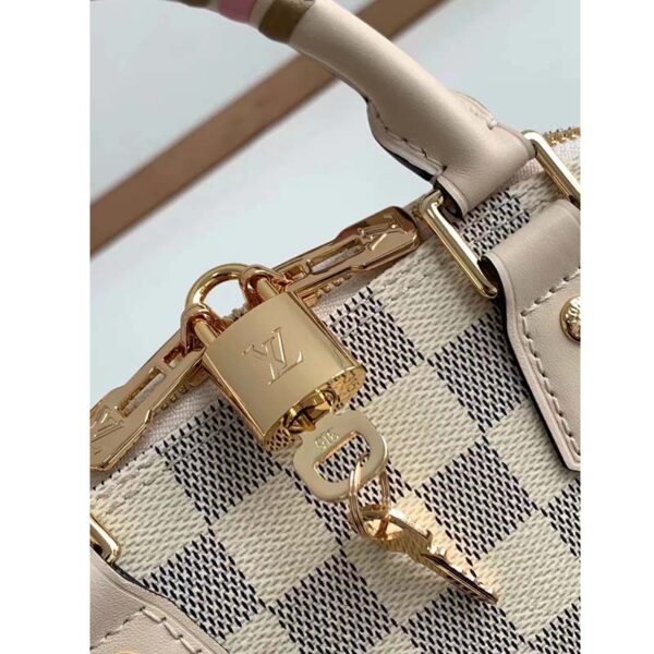 Louis Vuitton LV Women Alma BB Handbag Beige Damier Azur Coated Canvas (8)