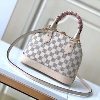 Louis Vuitton LV Women Alma BB Handbag Beige Damier Azur Coated Canvas (3)