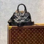 Louis Vuitton LV Women Alma BB Handbag Black Quilted Embroidered Smooth Calf – Image 4