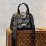 Louis Vuitton LV Women Alma BB Handbag Black Quilted Embroidered Smooth Calf – Image 3