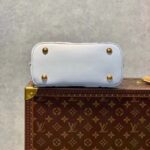 Louis Vuitton LV Women Alma BB Handbag Blue Quilted Embroidered Smooth Calf – Image 7