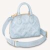 Louis Vuitton LV Women Alma BB Handbag Blue Quilted Embroidered Smooth Calf
