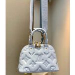 Louis Vuitton LV Women Alma BB Handbag Blue Quilted Embroidered Smooth Calf – Image 2