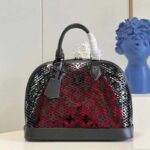Louis Vuitton LV Women Alma PM Handbag Black Patent Calfskin Cowhide Leather - Image 2