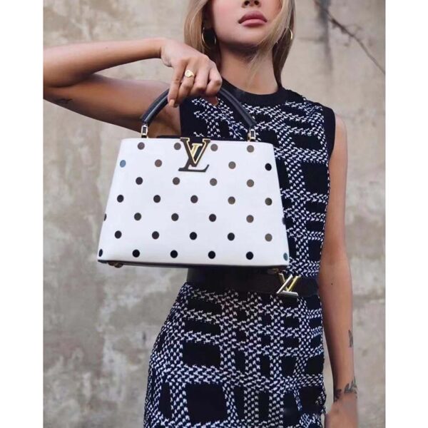Louis Vuitton LV Women Capucines BB Black White Calfskin Cowhide Leather (11)