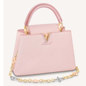 Louis Vuitton LV Women Capucines BB Handbag Rose Jasmin Taurillon Leather