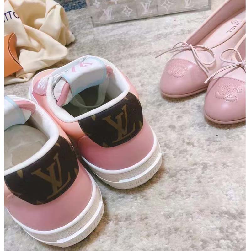 Louis Vuitton LV Women Charlie Sneaker Rose Clair Pink Recycled Rubber LV  Initials - LULUX