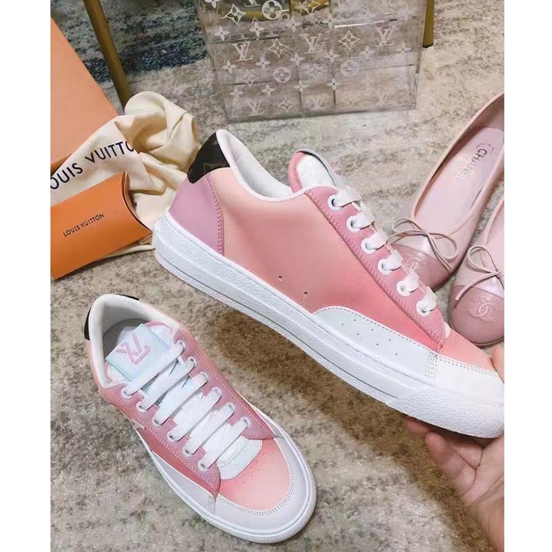 LOUIS VUITTON Charlie Sneakers 38 Rose Clair Pink 1092637