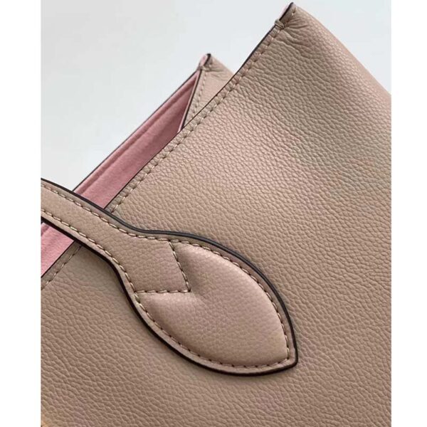 Louis Vuitton LV Women Lockme Shopper Beige Greige Grained Calf Leather (10)