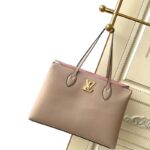 Louis Vuitton LV Women Lockme Shopper Beige Greige Grained Calf Leather - Bild 3