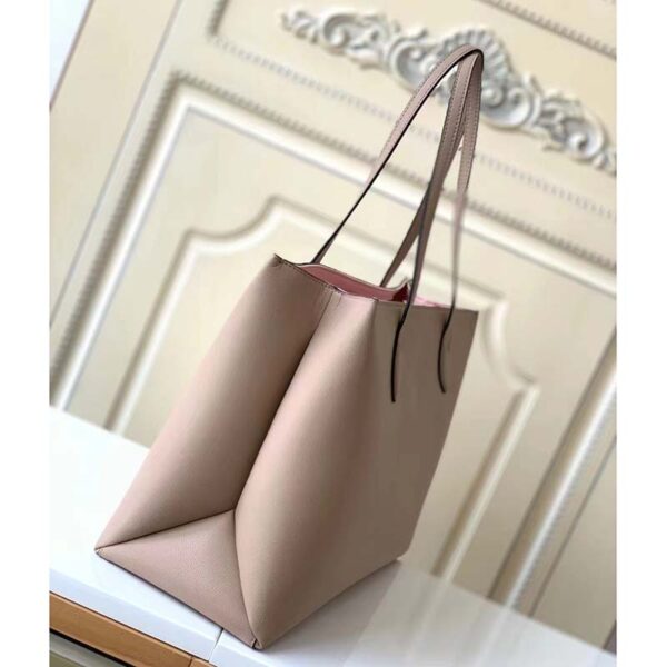 Louis Vuitton LV Women Lockme Shopper Beige Greige Grained Calf Leather (6)