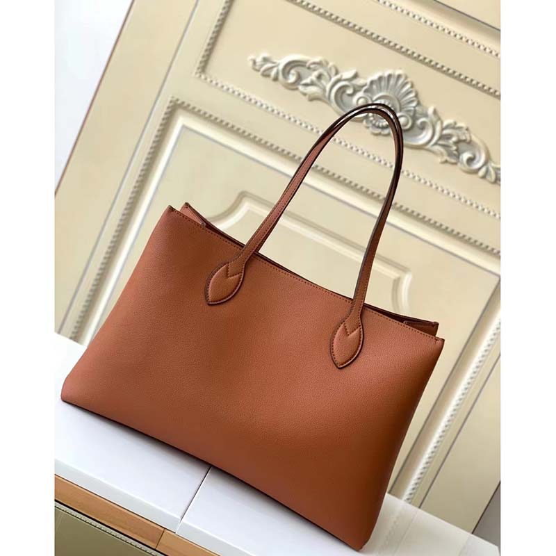 Louis Vuitton LV Women Lockme Shopper Chataigne Brown Grained Calf Leather  - LULUX