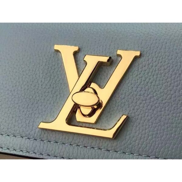 Louis Vuitton LV Women Lockme Tender Bleu Nuage Blue Grained Calf Leather (1)