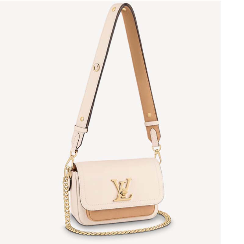 Lockme leather crossbody bag Louis Vuitton White in Leather - 24532624