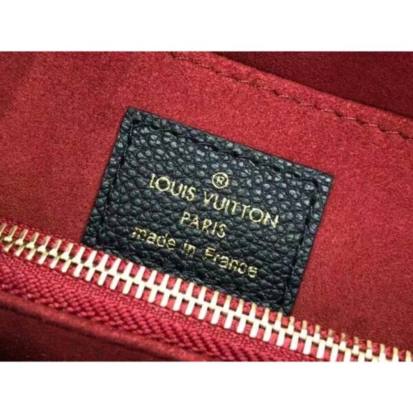 Louis Vuitton LV Women Madeleine BB Handbag Black Beige Embossed Grained Cowhide Leather (10)