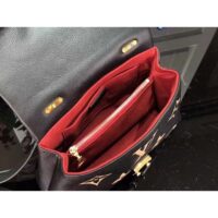 Louis Vuitton LV Women Madeleine BB Handbag Black Beige Embossed Grained Cowhide Leather (6)