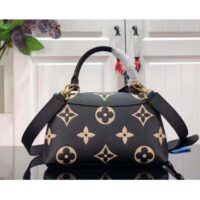 Louis Vuitton LV Women Madeleine BB Handbag Black Beige Embossed Grained Cowhide Leather (6)