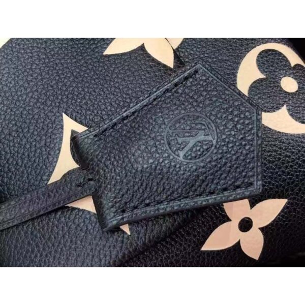 Louis Vuitton LV Women Madeleine BB Handbag Black Beige Embossed Grained Cowhide Leather (8)