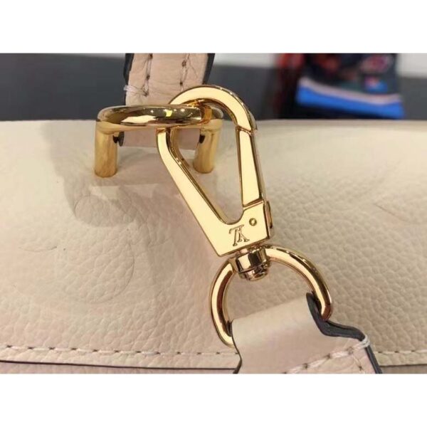 Louis Vuitton LV Women Madeleine BB Handbag Crème Beige Embossed Grained Cowhide (5)