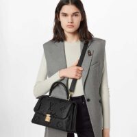 Louis Vuitton LV Women Madeleine MM Handbag Black Embossed Grained Cowhide Leather (13)