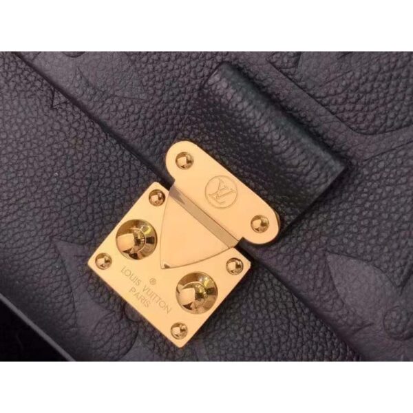 Louis Vuitton LV Women Madeleine MM Handbag Black Embossed Grained Cowhide Leather (10)