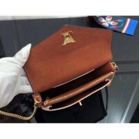 Louis Vuitton LV Women Mylockme Chain Pochette Châtaigne Brown Calf Leather (8)