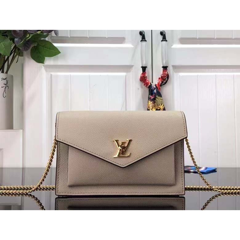 Louis Vuitton LV Women Mylockme Chain Pochette Châtaigne Brown Calf Leather  - LULUX