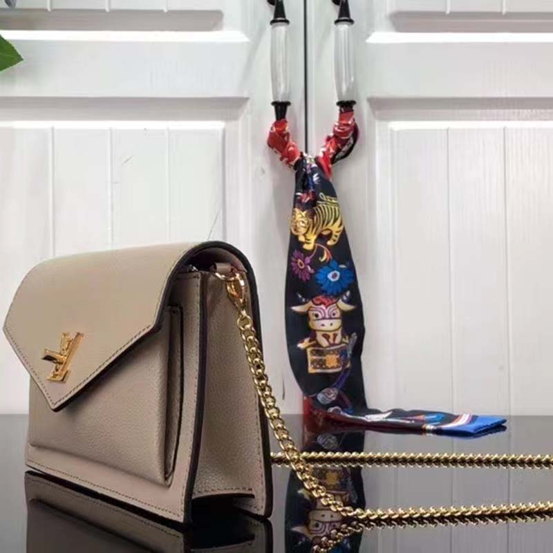 Louis Vuitton Mylockme Chain Bag Greige Calf